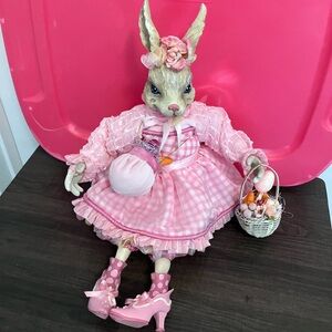 Pink Easter Bunny porcelain doll  Azalea Bunnyworth  Carol Anne Dolls collection